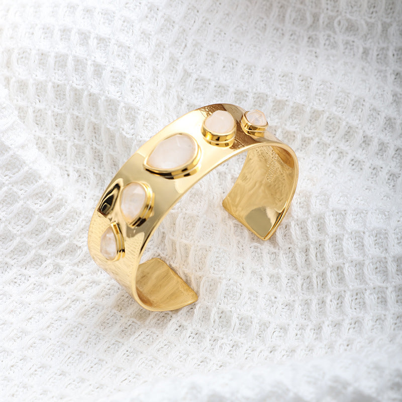 Classic Crystal Water Drop Open Bracelet