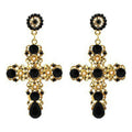 Explosive Earrings Retro Baroque Cross Earrings Personality Exaggerated Fashion Earrings