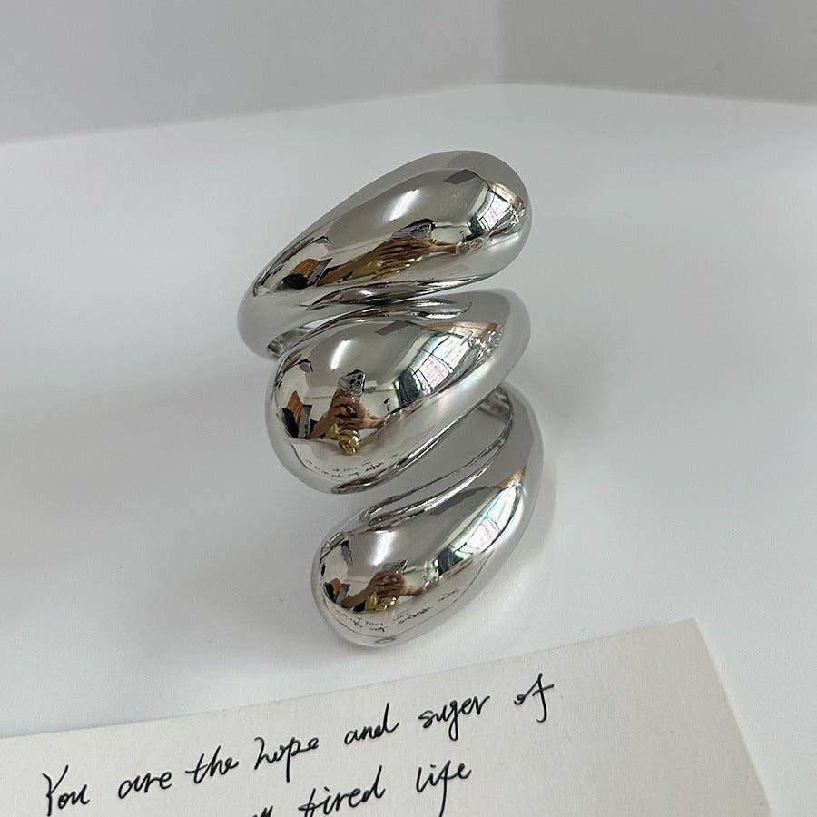 Minimalist Geometric Spiral Water Droplet Bracelet