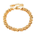 Through body titanium steel Non-fading tri-colour thick bracelet gold niche jewellery female