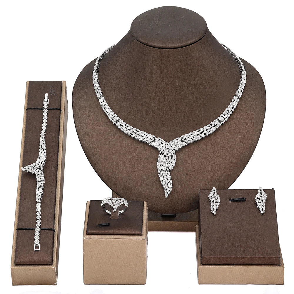 2026 New Arrival Bridal Jewelry Sets New Fashion Dubai Full Jewelry Set for Women Wedding Party Accessories Design