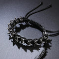 1PC Men's Fashion Hip Hop Style Dark Gothic Dragon Spine Zinc Alloy PU Leather Bracelet
