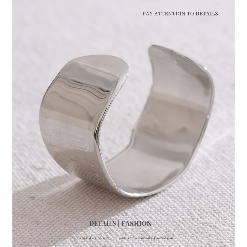 NiNice Stainless Steel Bracelets Jewellery Woman Exaggerated Personality Fashionable Design Sense Heavy-Duty Cuffs New Gifts