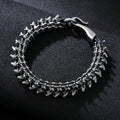 1PC Men's Fashion Dark Gothic Dragon Spine Zinc Alloy PU Leather Bracelet