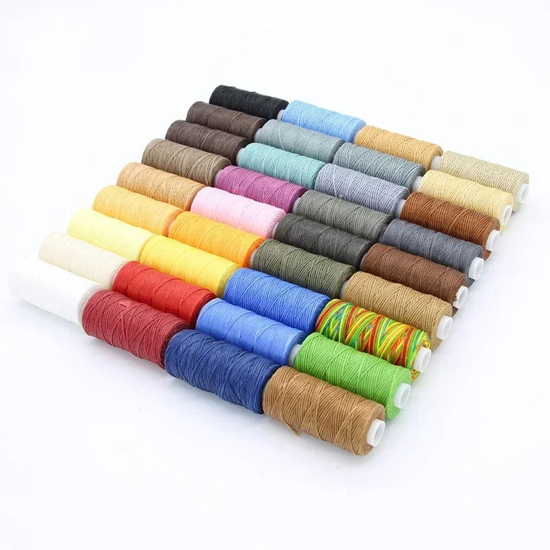 0.8mm Waxed Polyester Thread | 50M Leather Sewing Cord | Strong Wax Thread for Leatherwork, Jewelry Making & DIY Crafts