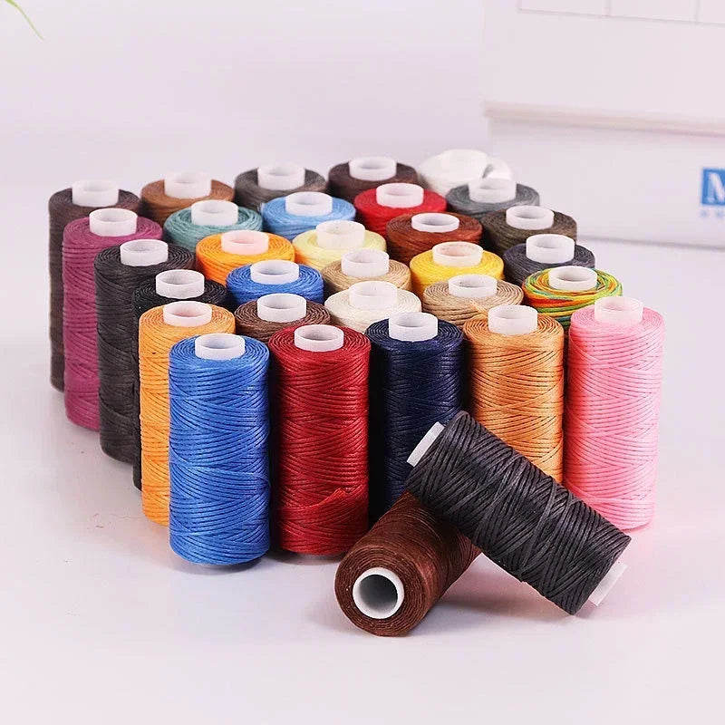 0.8mm Waxed Polyester Thread | 50M Leather Sewing Cord | Strong Wax Thread for Leatherwork, Jewelry Making & DIY Crafts