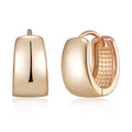 SYOUJYO 585 Rose Gold Color Polished Hoop Earrings For Women Classic Versatile Daily Wear Fine Jewellery