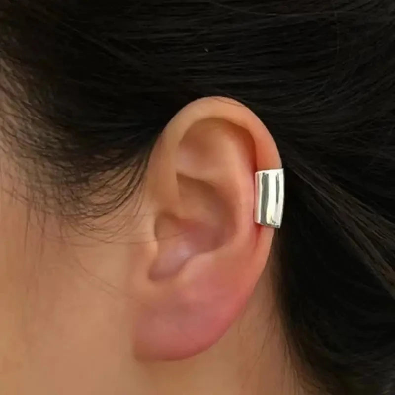 2Pcs Unique Fake Piercing Metal Ear Clips Irregular Round Cartilage Ear Clip for Women Fashion Jewellery Christmas Gift