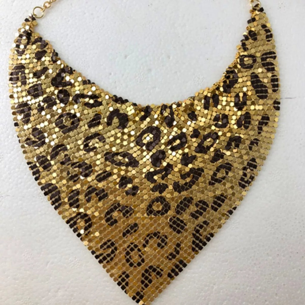 Leopard Necklace and Earrings Jewelry Set