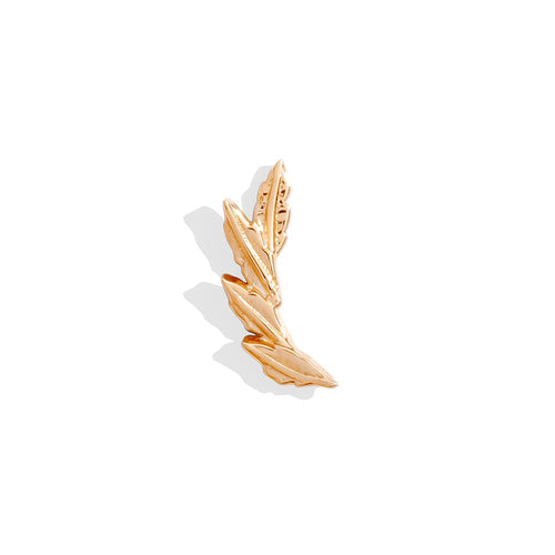 "Laurel" - Threadless Gold Leaf End by Tawapa Jewelry