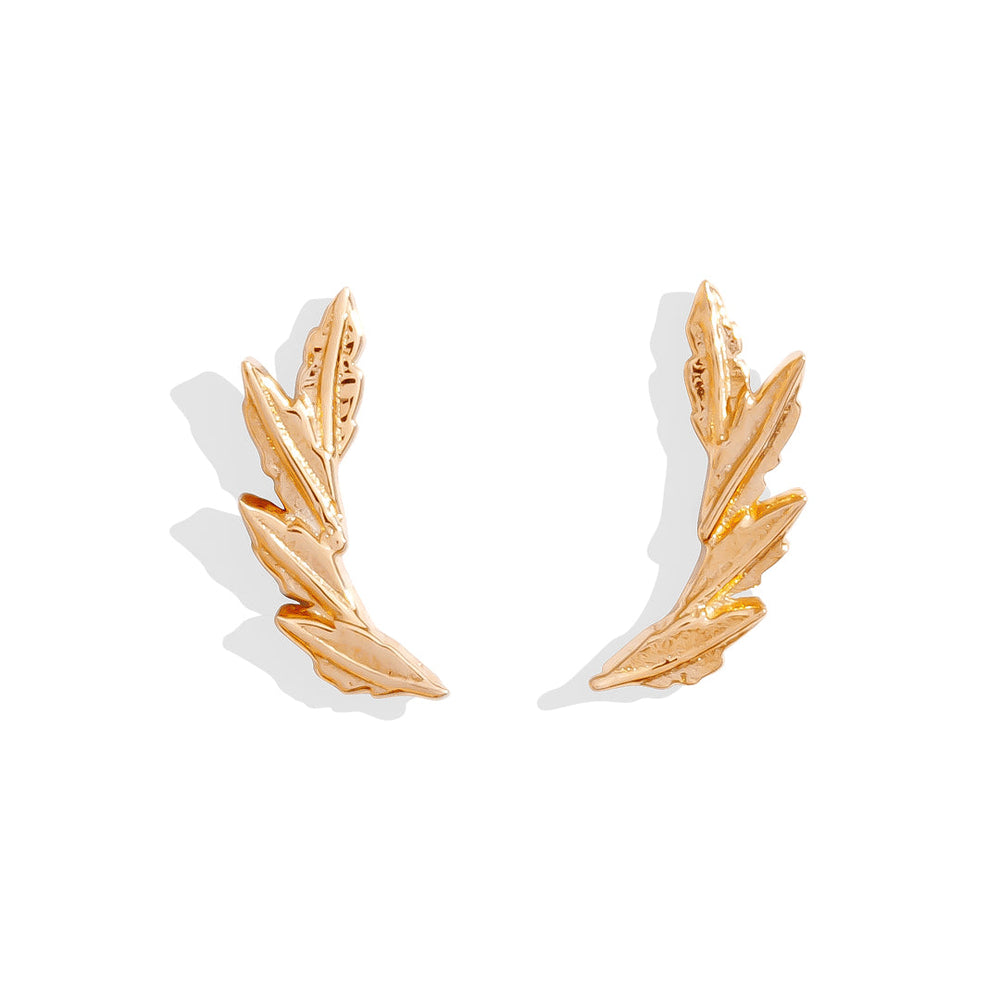 "Laurel" - Threadless Gold Leaf End by Tawapa Jewelry