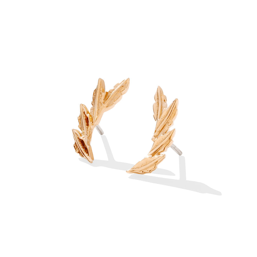 "Laurel" - Threadless Gold Leaf End by Tawapa Jewelry